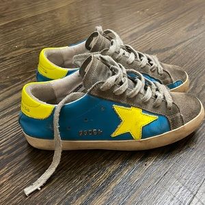 Size 36 yellow and blue golden gooses